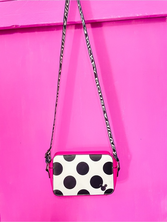 Handbags - Polka Dot Crossbody Bag in Hot Pink and White